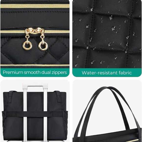 Teacher Tote Bag for Women 15.6in Quilted with Insulated Pocket & Nurse Bag Feat - Picture 7 of 7